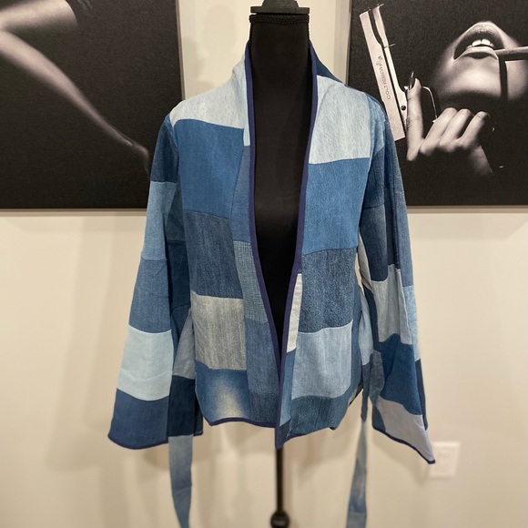 Free People x Sissel Edelbo Neo Leftover Patchwork Denim Jacket - Picture 11 of 16